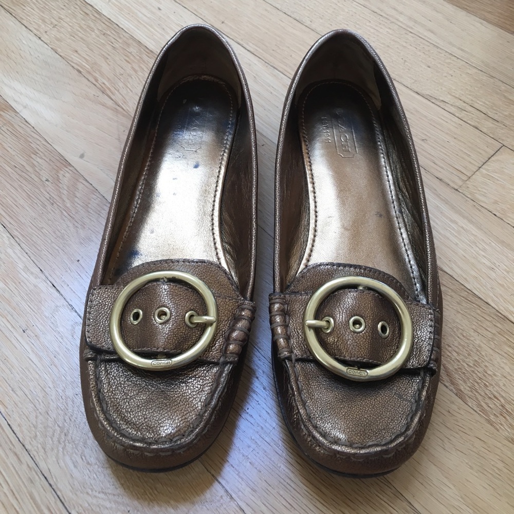 Gold Coach Loafers Size 9